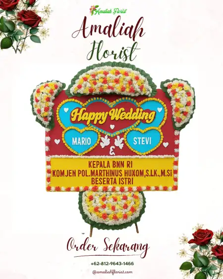 Papan Bunga Pernikahan Cakul